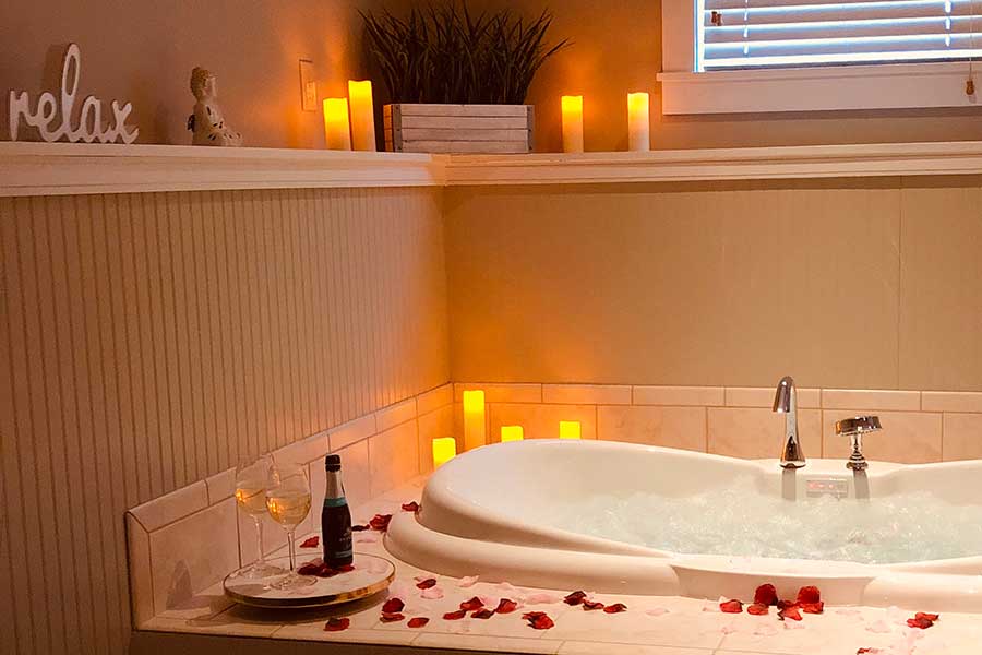 bathtub with relax sign 